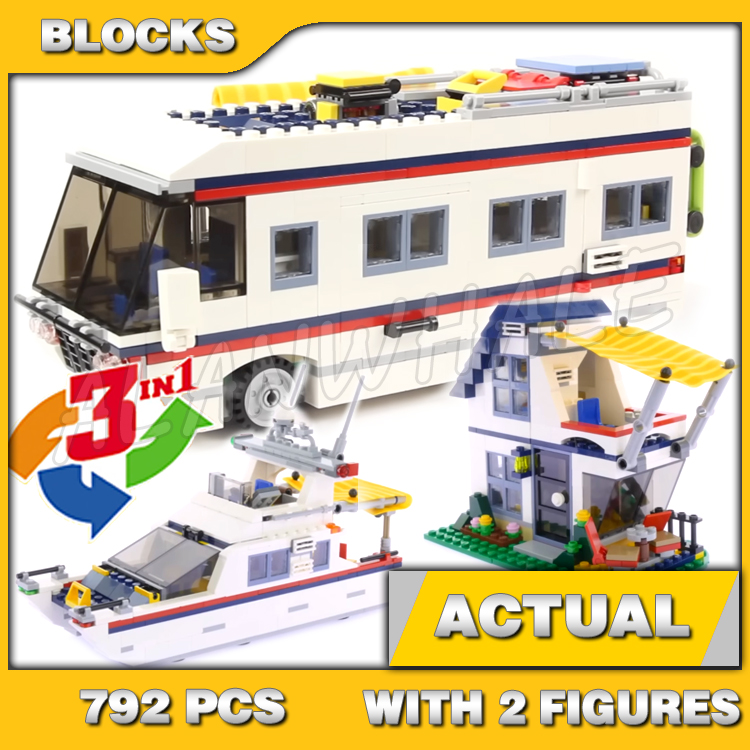 Model Kit Yacht - 792개 조각 3in1 창의적인 휴가 여행용